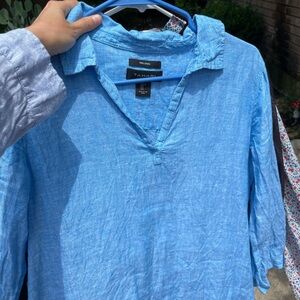 Tahari 100% Linen Blouse